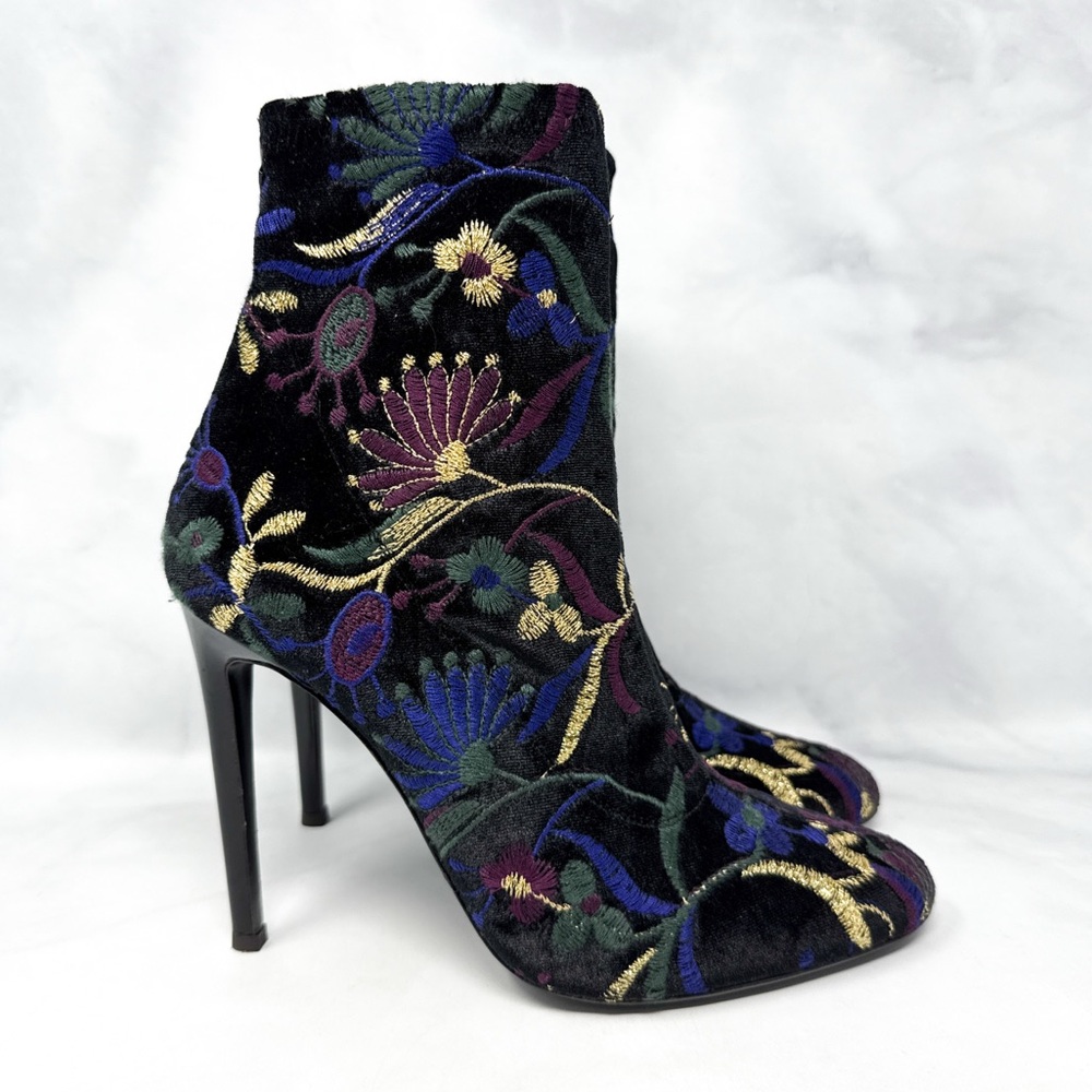 Giuseppe Zanotti Bimba Magdalena Floral Embroidered Stiletto Heeled Ankle Boots